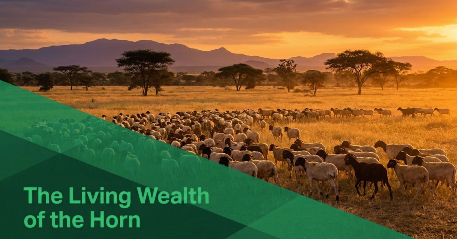 Herd grazing the Somaliland savanna at sunset